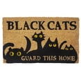 thumbnail image 1 of Entryways Black Cats Coir Indoor Outdoor Doormat, 17'' x 28'', Black, 1 of 7
