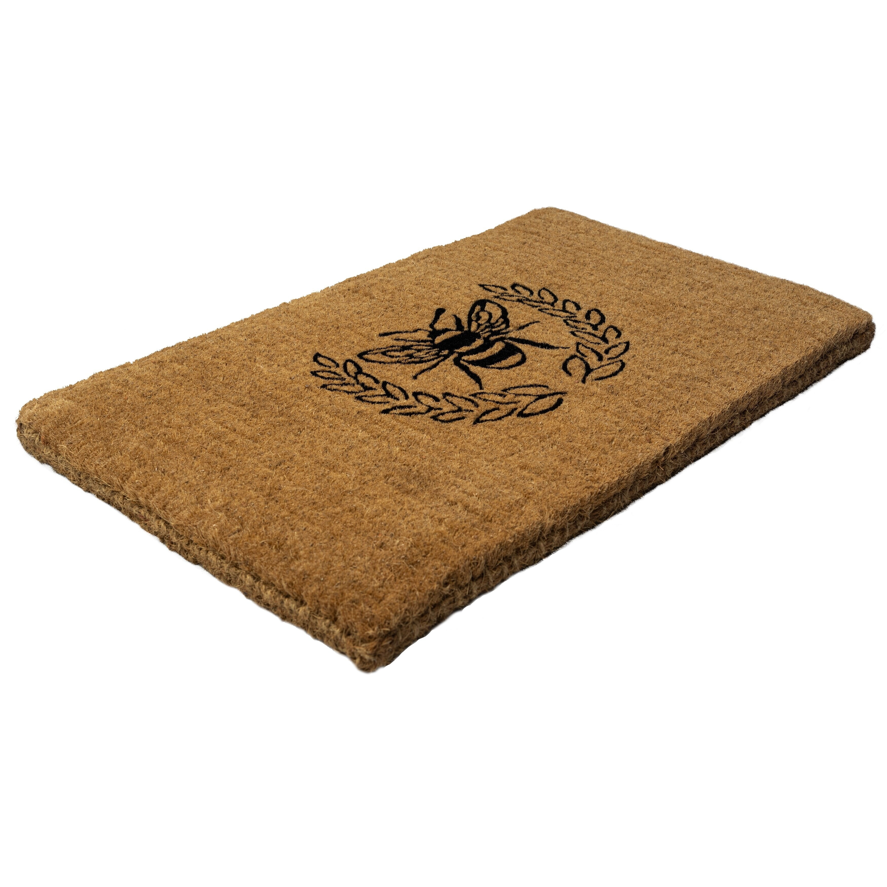 Entryways Queen Bee Extra - Thick Handwoven Coconut Fiber Doormat 18 x