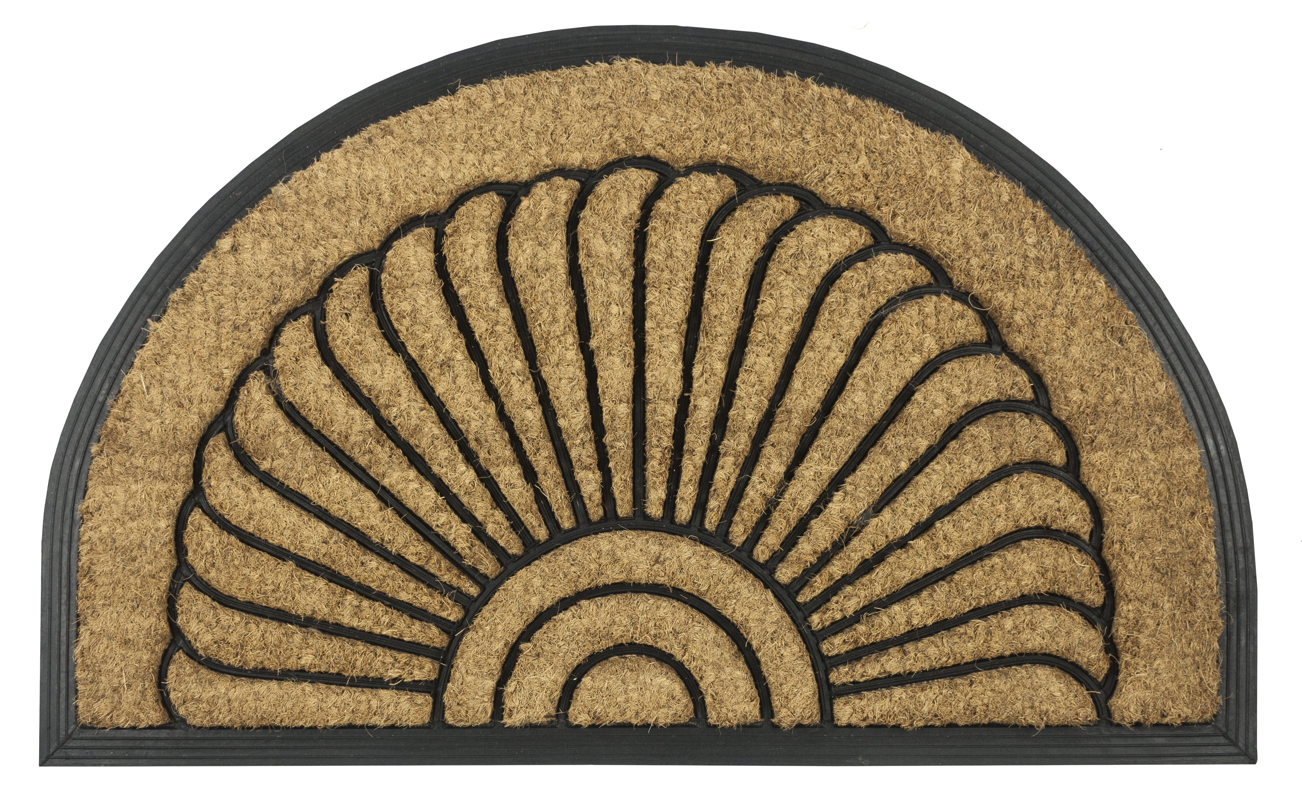 Entryways Shell Half Round Recycled Rubber and Coir Indoor Outdoor