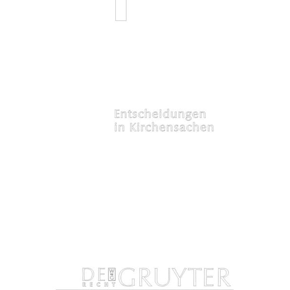 Entscheidungen in Kirchensachen : Seit 1946
