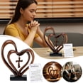 thumbnail image 1 of Entwined Heart Cross Sculpture For Wedding Decor, Symbolic Tabletop Ornament For Ceremony Display And Home Decoration, 1 of 7