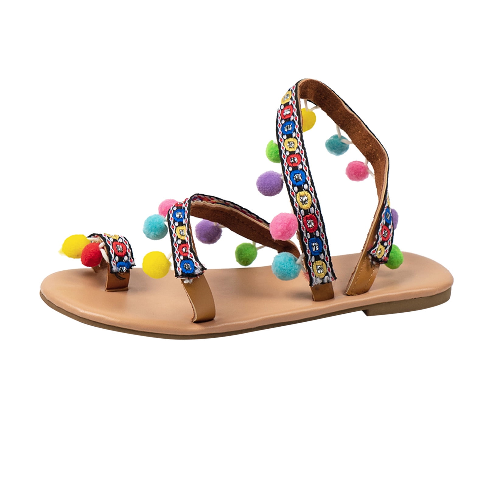 Entyiena Flat Sandals for Women Dressy Flip Flop Sandals Comfortable