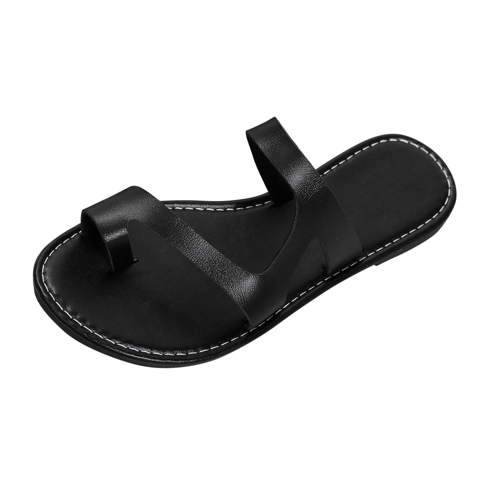 BCSTUDIO Women's Orthopedic Knit Flip Flop Sandals – Arch Support, Black, Size 10, Comfort Casual