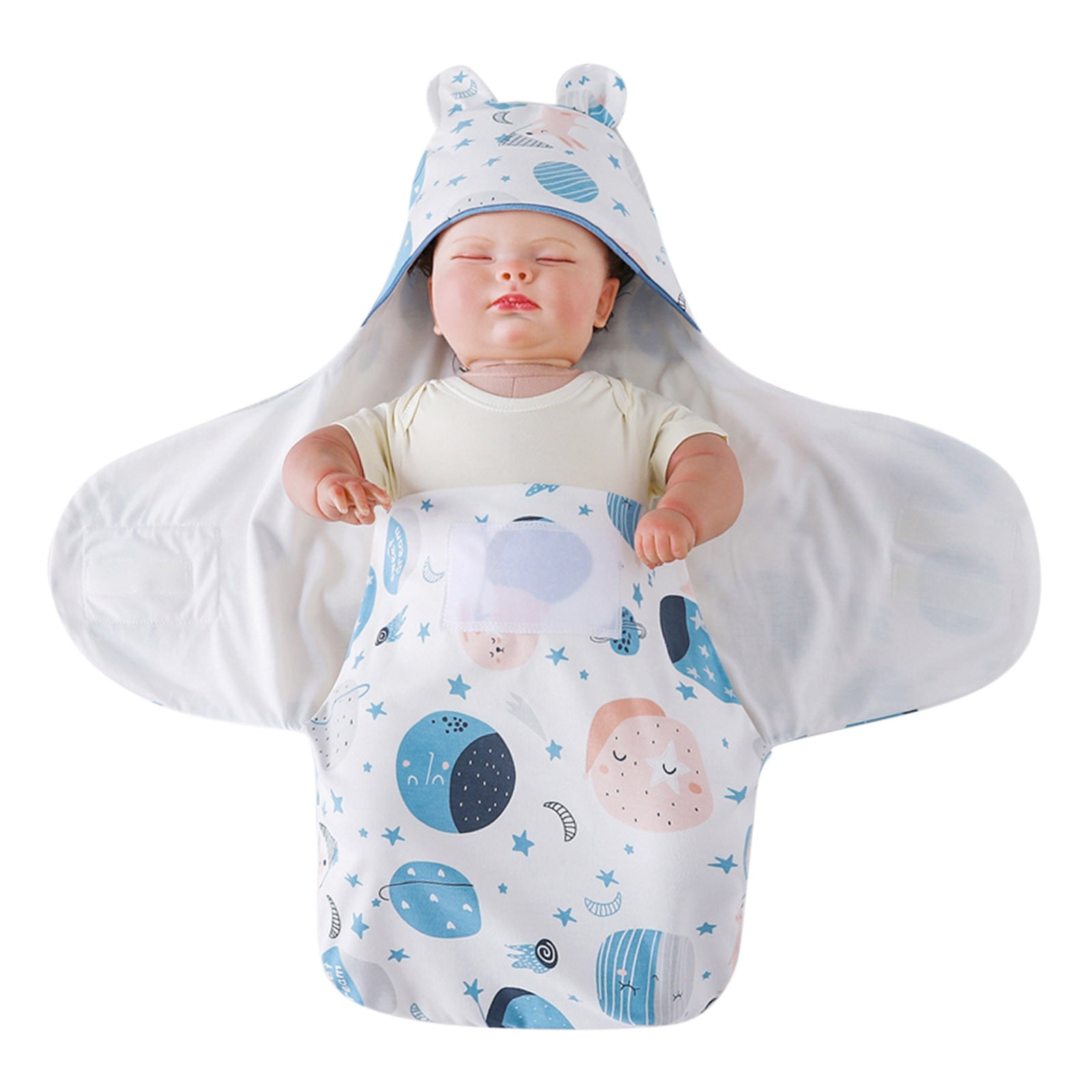 Entyinea Baby Newborn Receiving Blanket Headband Set Print Baby Swaddle