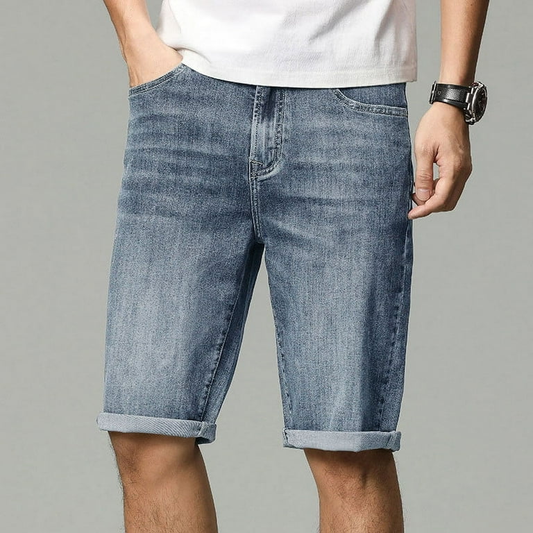 Entyinea Baggy Jean Shorts for Men Jorts Casual Loose Fit
