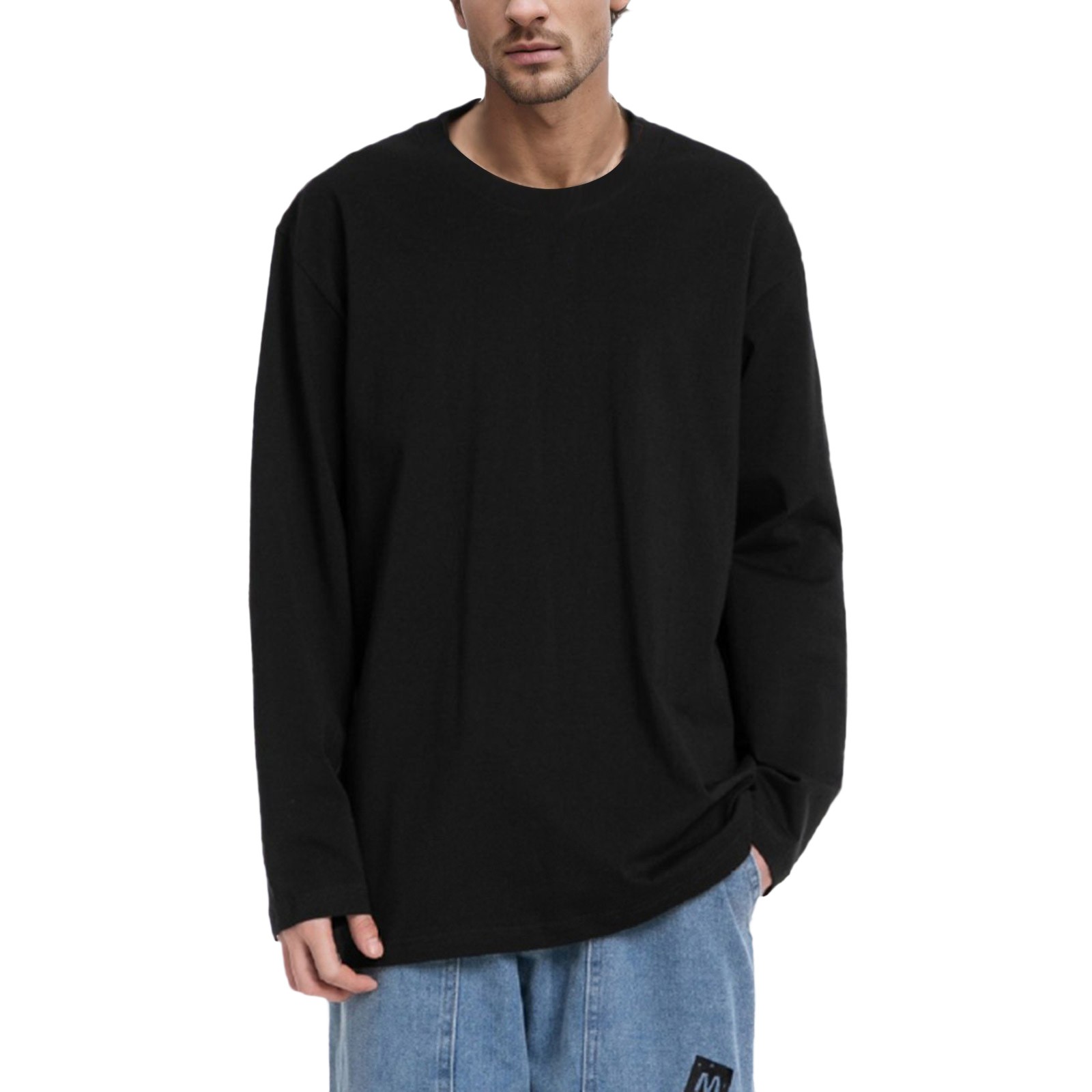 Entyinea Big And Tall Mens Shirts Long Sleeve Crew Neck Soft Fitted