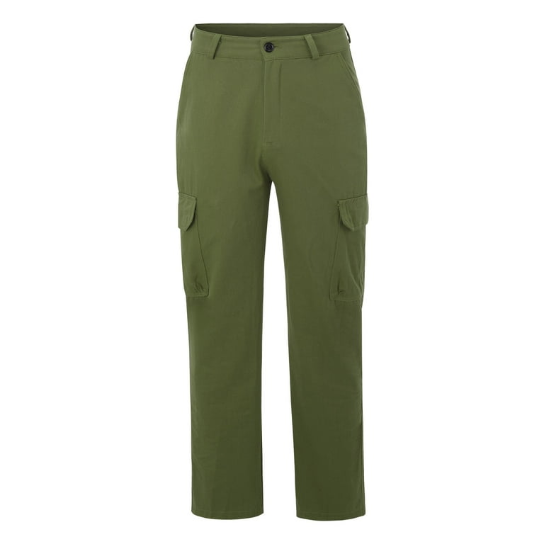 Entyinea Big Boys Cargo Pants Quick Dry Lightweight Zip Off Outdoor Fishing  Travel Safari Pants Army Green L