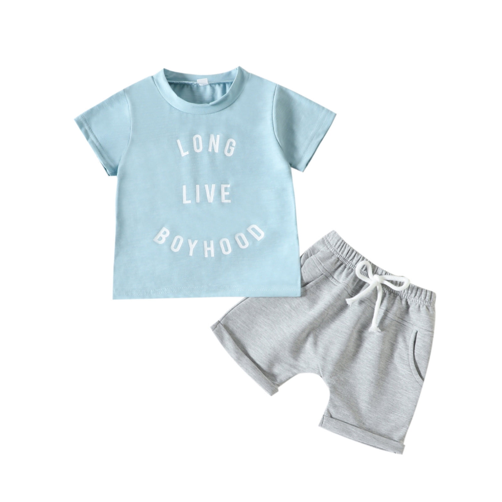 Entyinea Boy's 2 Piece Outfits TShirt and Short Pant 2 Piece Outfits