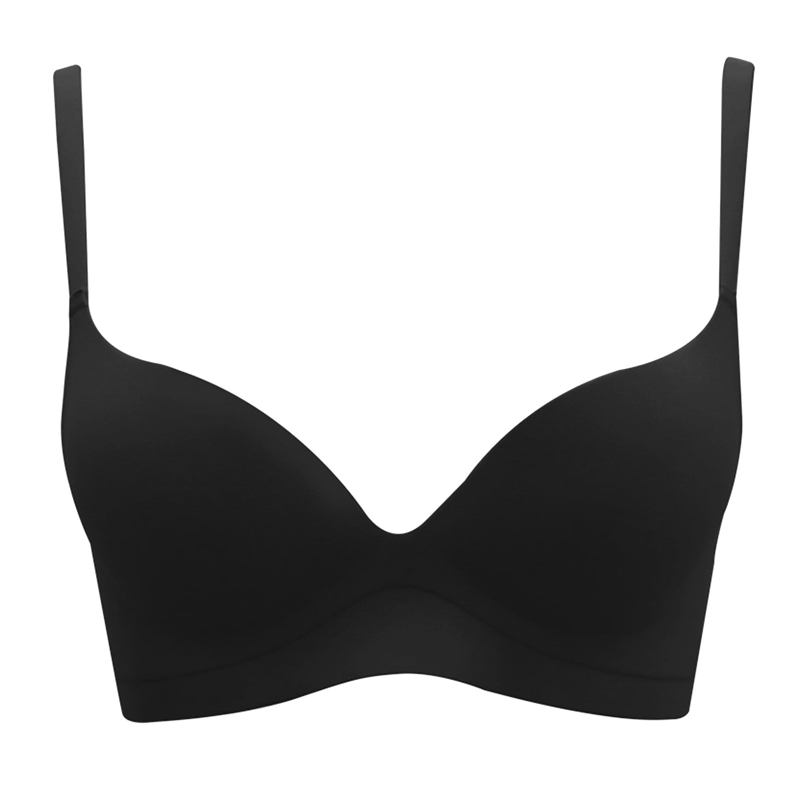 Entyinea Bra for Women Super Soft Wireless Lightly Lined Comfort Bra Black 32