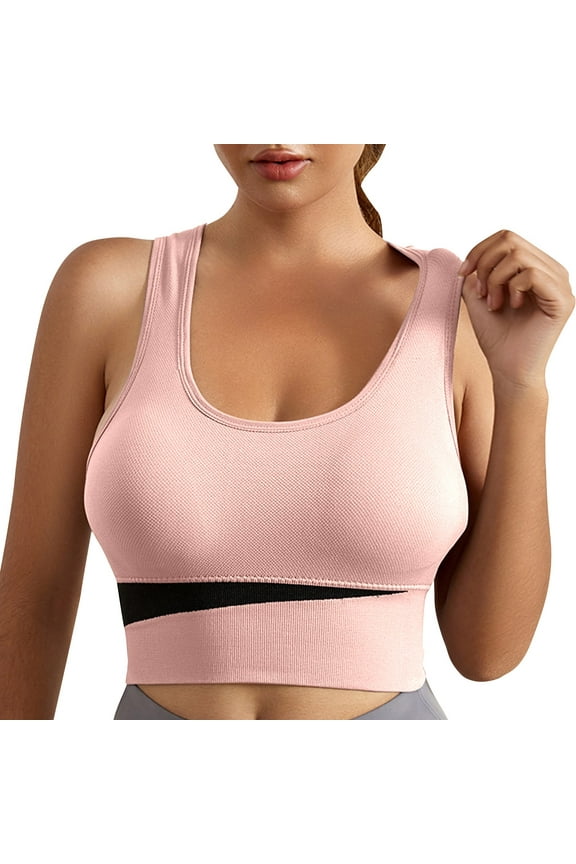 Bras for Women Plus Size Wirefree Extra-Elastic Bra Adjustable Shoulder Straps Sports Bras Pink XXL