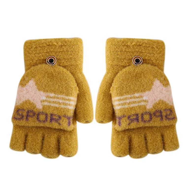 Entyinea Fingerless Gloves for Women Warm Strecty Knit Gloves for