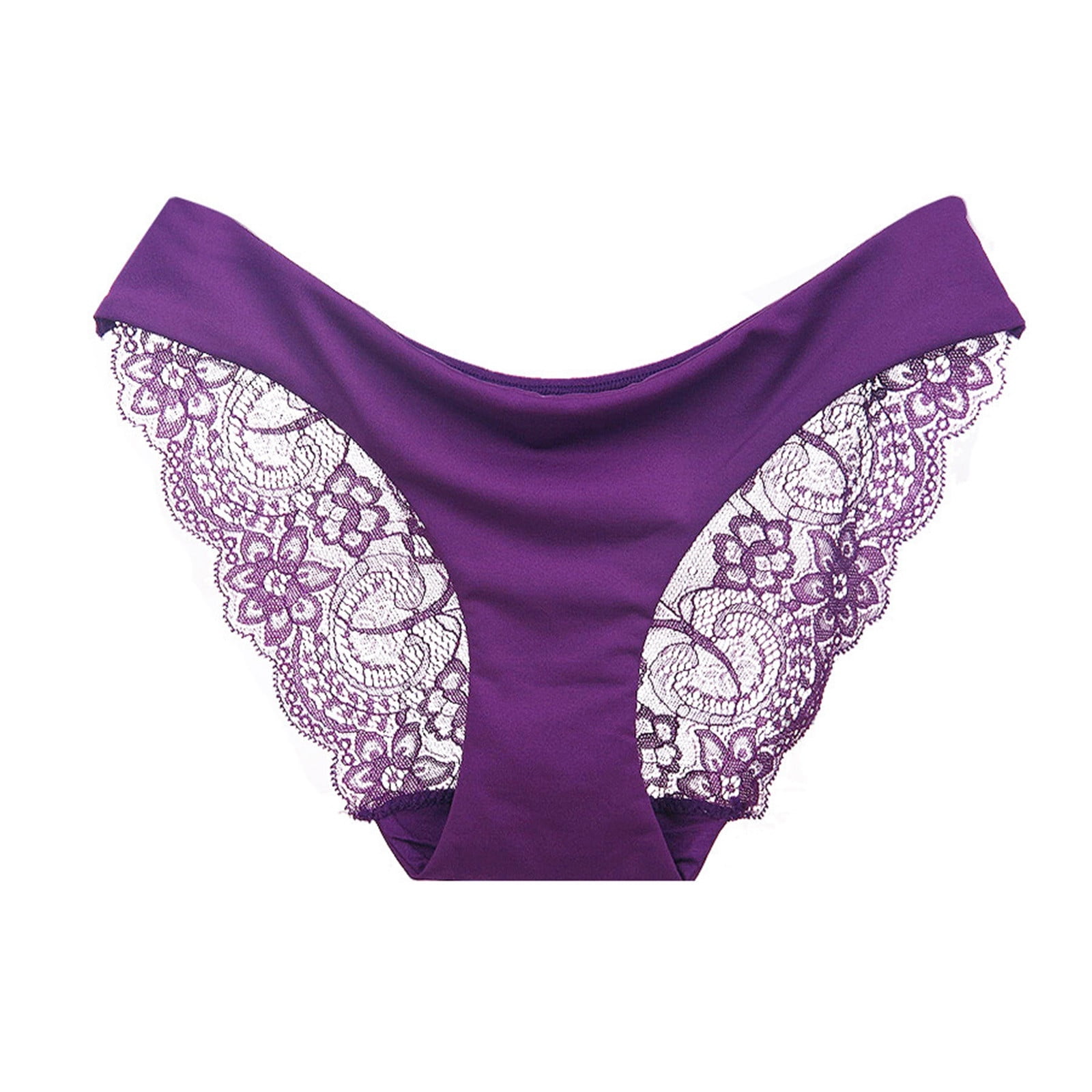 Entyinea Cotton Underwear for Women Cute Low Rise Bikini Panties Purple