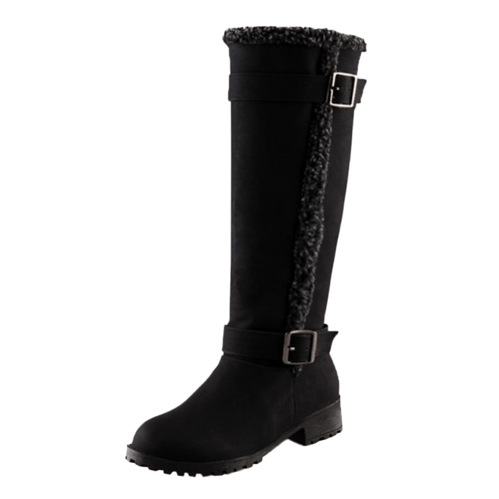 Fur lined hotsell wide calf boots
