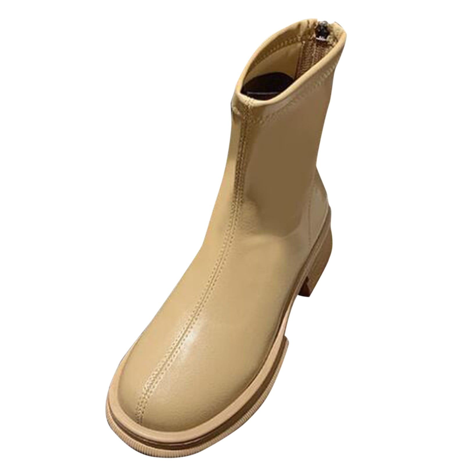 Entyinea Fall Winter Boots Women Leather Plush lined Warm Mini Anti