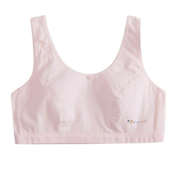 Entyinea Girls Bra T-Shirt Seamless Molded Cup for Little Girls and Big Girls Pink 80