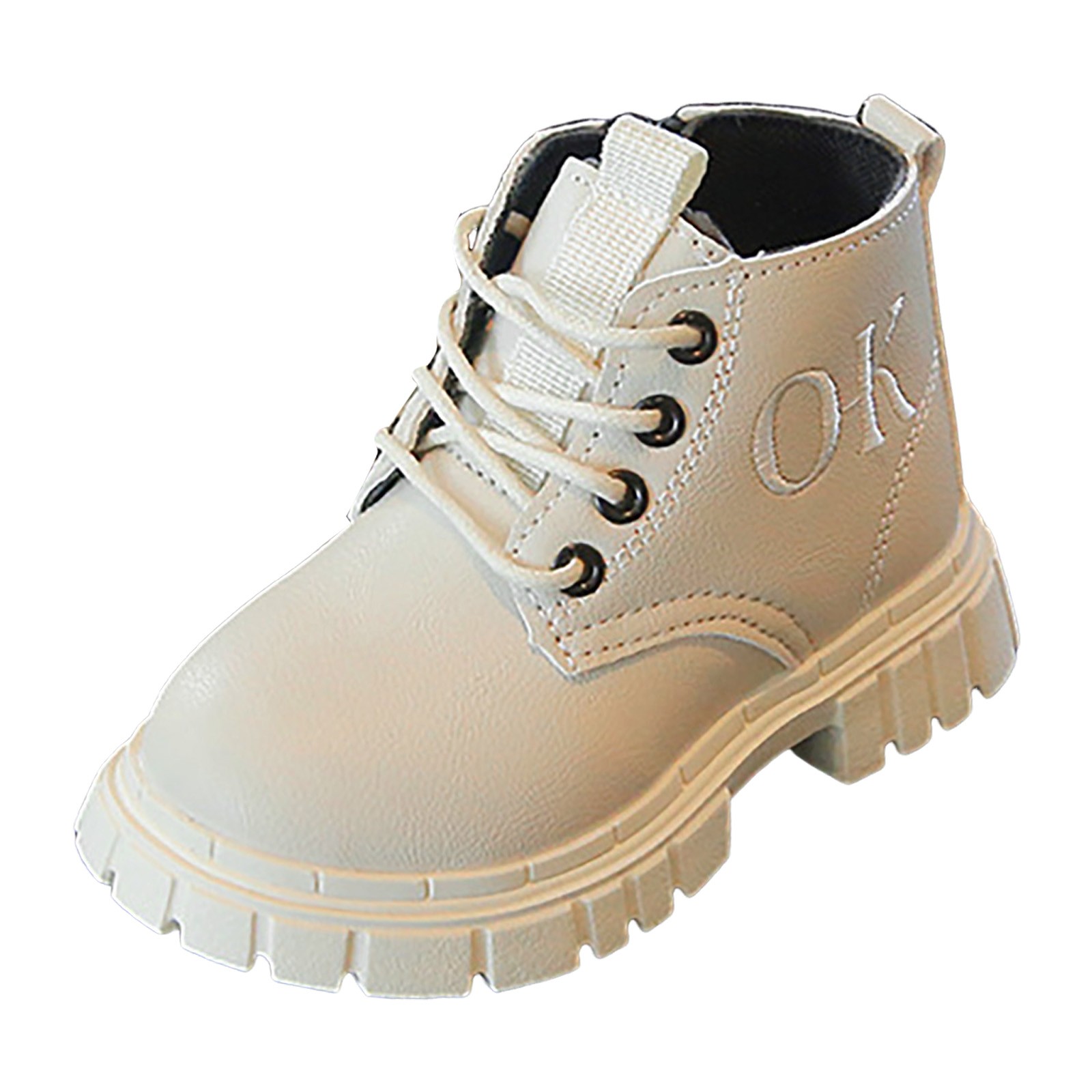 Entyinea Girls Combat Boots Little Kids Combat Winter Snow Work Booties Waterproof Lace Up