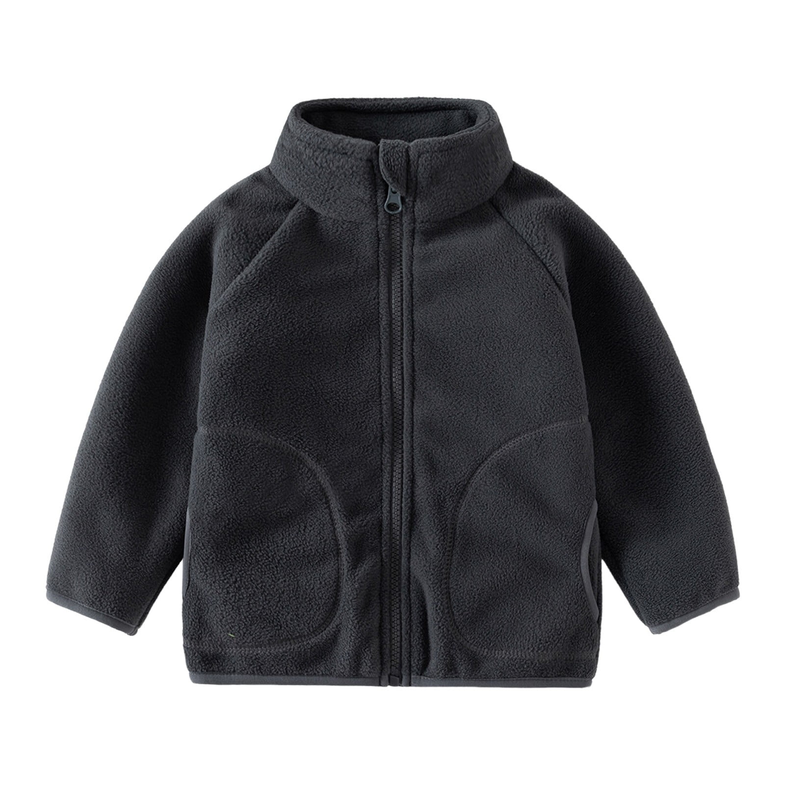 Entyinea Girls Sherpa Jacket Lightweight Hooded Jacket Gray 110