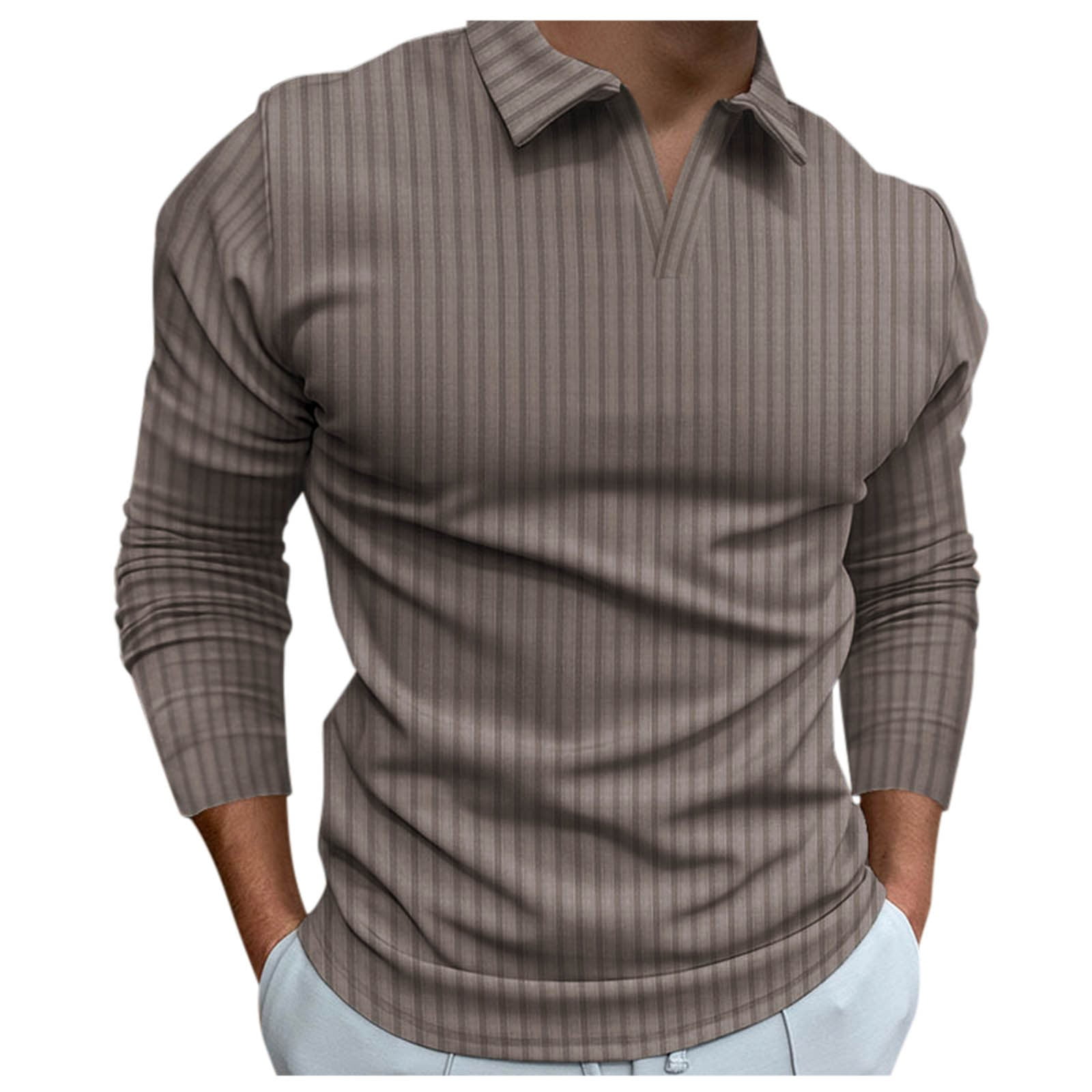 Entyinea Golf Polo Shirts for Men Long Sleeve Cotton Golf Shirts for