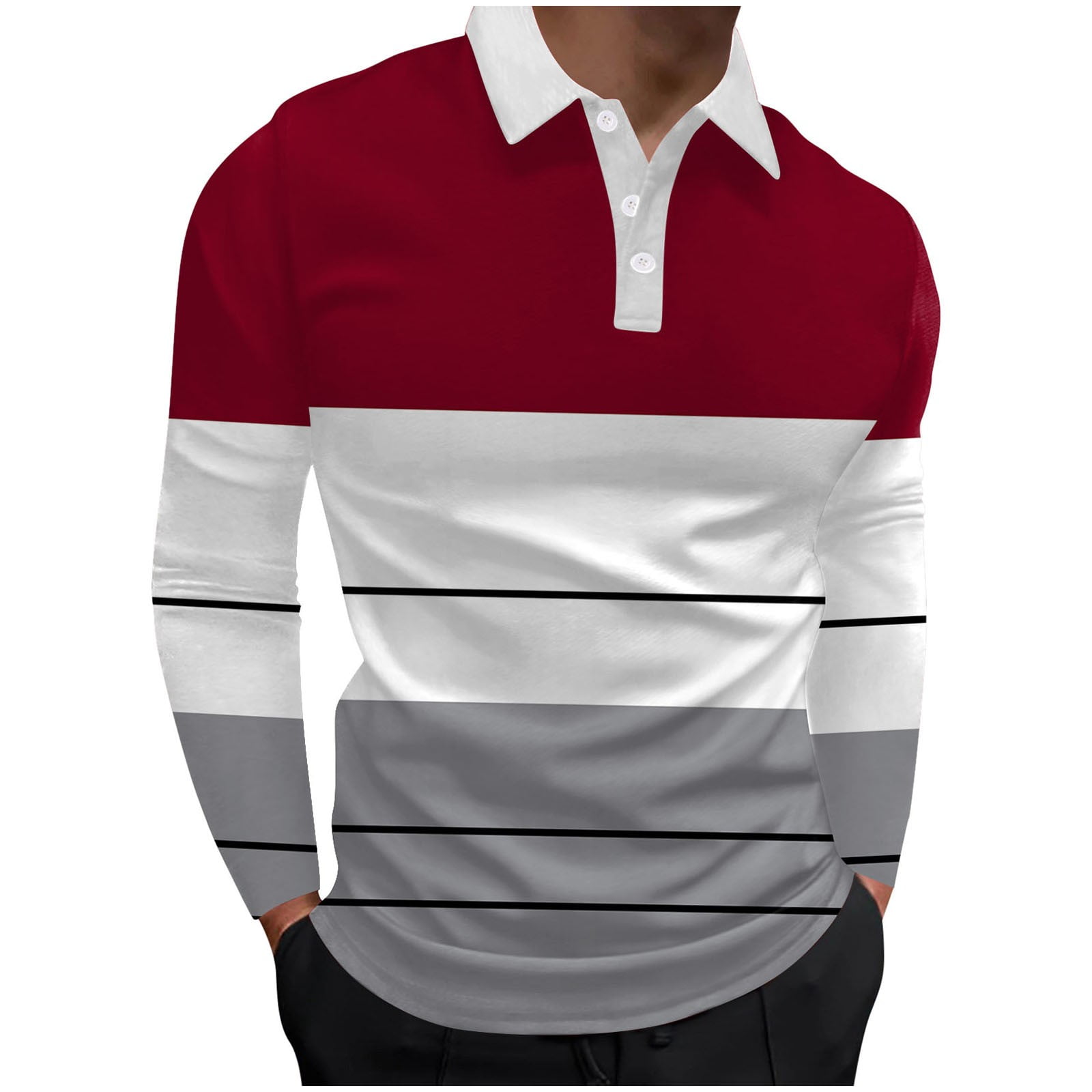 Entyinea Golf Shirts for Men Long Sleeve Sports Golf Tennis T-Shirt S ...