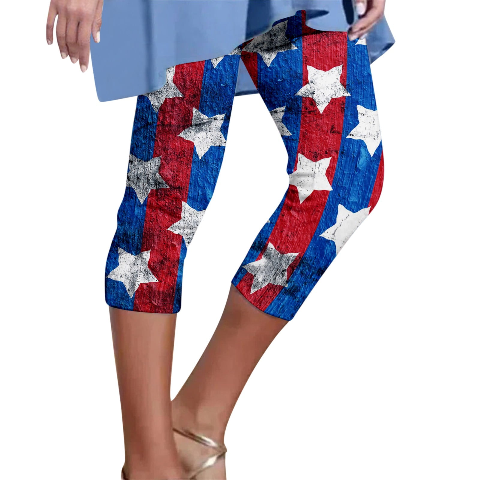 Entyinea Independence Day Leggings for Women,Mid Rise Yoga Pant Comfy