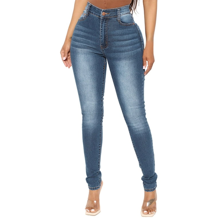 Buy Reelize - Denim Jeans for Women High Waist - Normal Size - 3 Button  High Waist - Skin Fit, Ankle Length - Ideal for Party/Office/Casual Wear -  Light Blue - Size 28 - (T50004-28) at