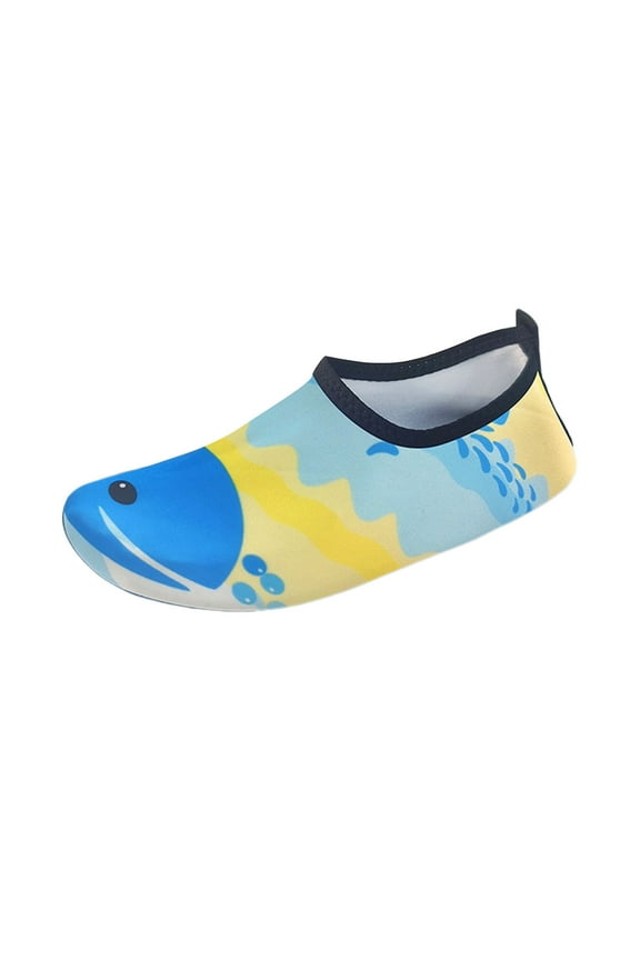 Entyinea Kids Barefoot Water Shoes Beach Aqua Socks Quick Dry Outdoor Sport Swim for Boys Girls Yellow for 10