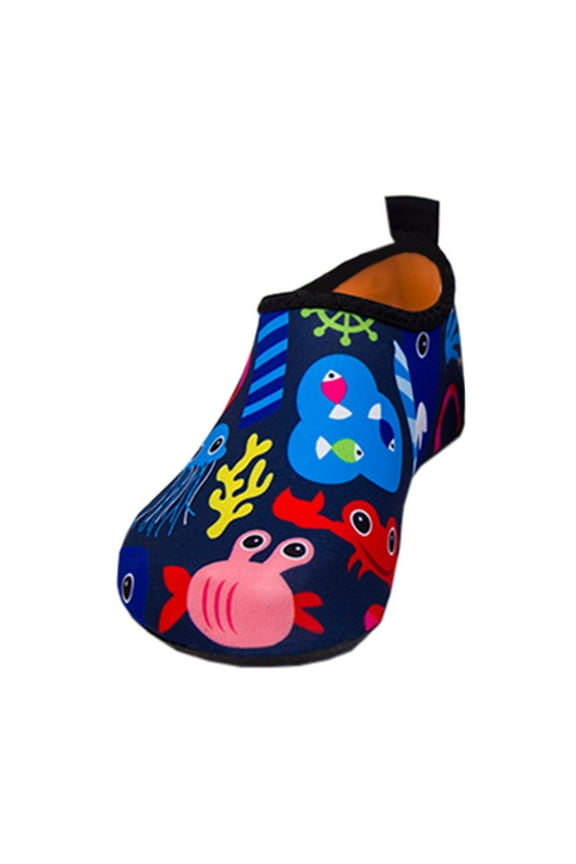 Kids Boys Girls Swim Water Shoes, Toddler Kids Swim Water Shoes Non-Slip Quick Dry Beach Shoes,Barefoot Sports Shoes Aqua Socks for Beach Outdoor Sports Dark Blue for 11