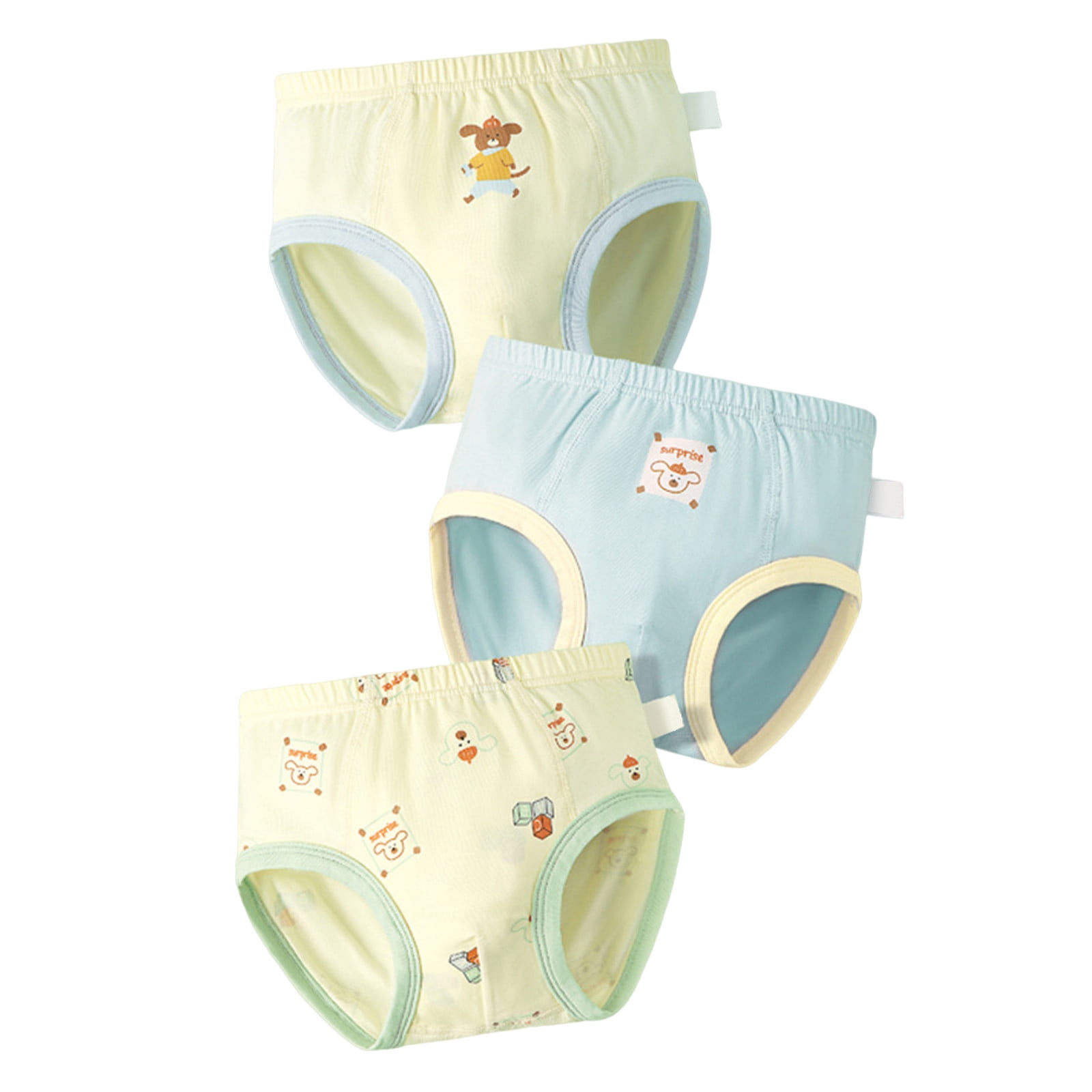 Entyinea Little Boys Toddlers Cotton Underwear Briefs 3 Pack Yellow 150
