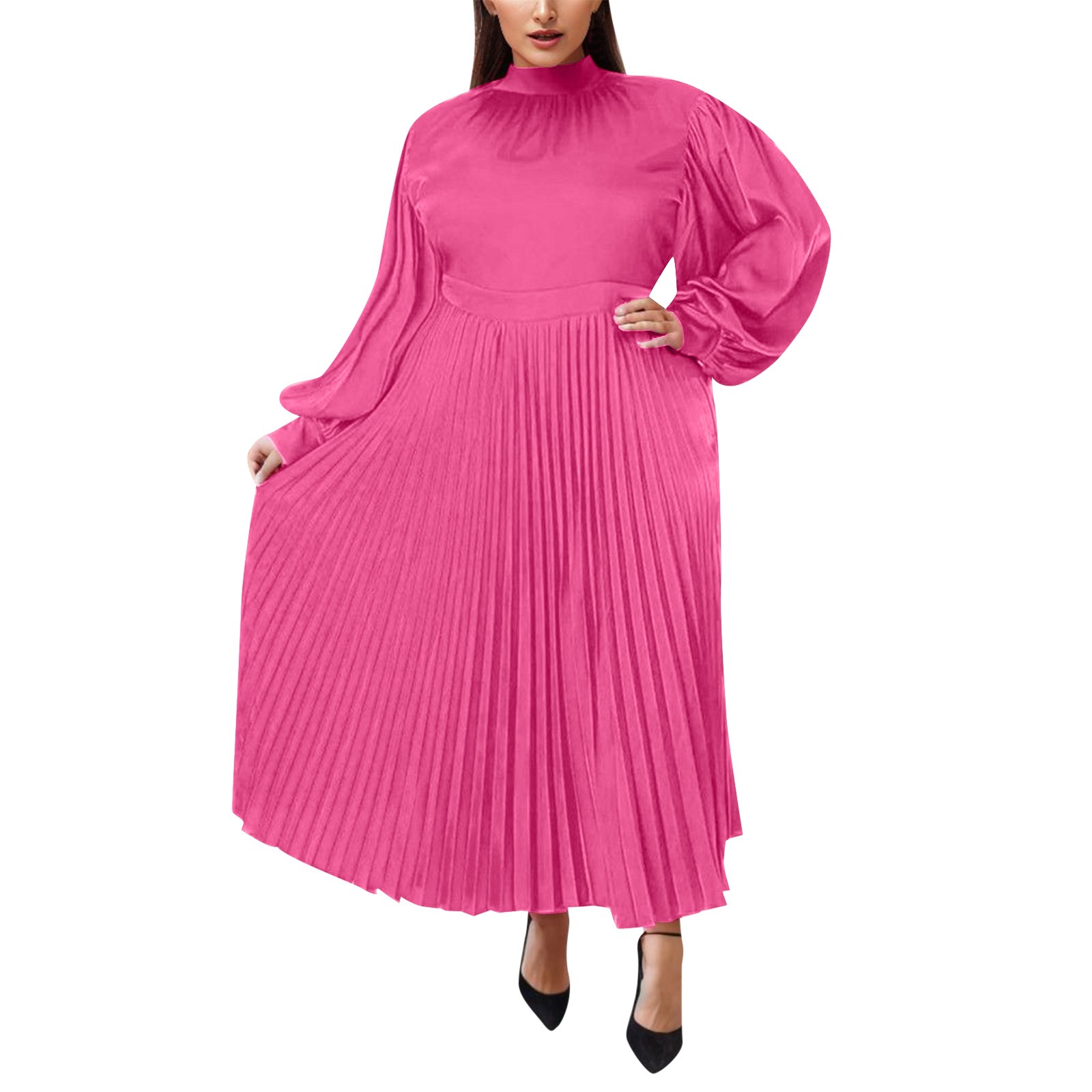 Entyinea Long Sleeve Dress Women Square Neck Long Sleeve Soft Lounge Long Dress Fall Casual