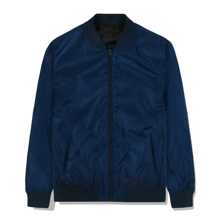 Entyinea Men Biker Bomber Jacket Vintage Retro jacket Sports College jacket Dark Blue XL Walmart