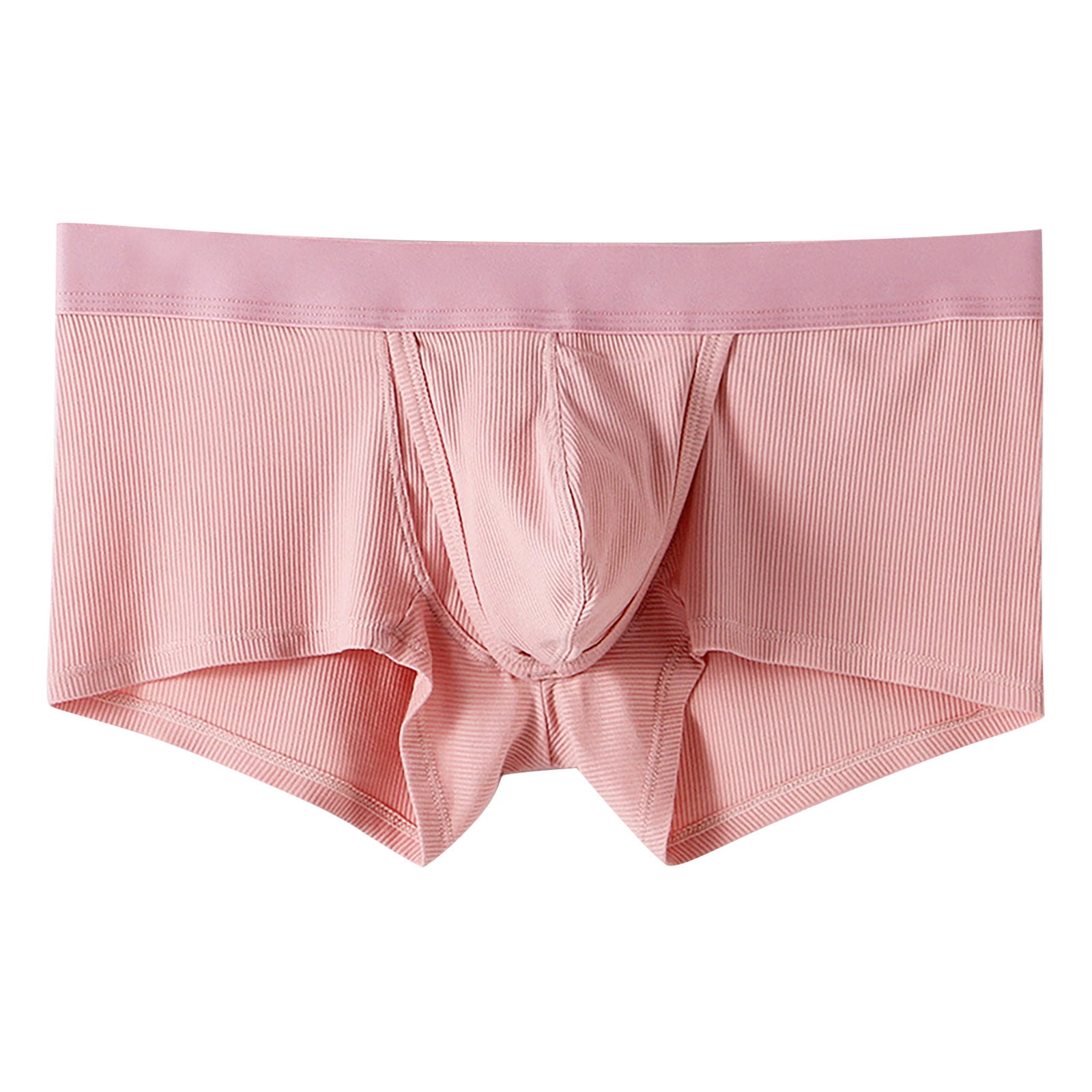 Entyinea Men Boxer Briefs Mesh Short Legs Pouch Stretch Breathable Trunk Underwear,Pink XL