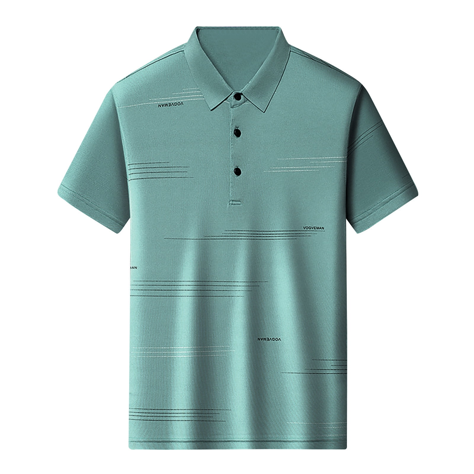 Entyinea Men Polo Shirt Short Sleeve Slimfit Cotton Golf Polo Shirts Basic Designed,Green M