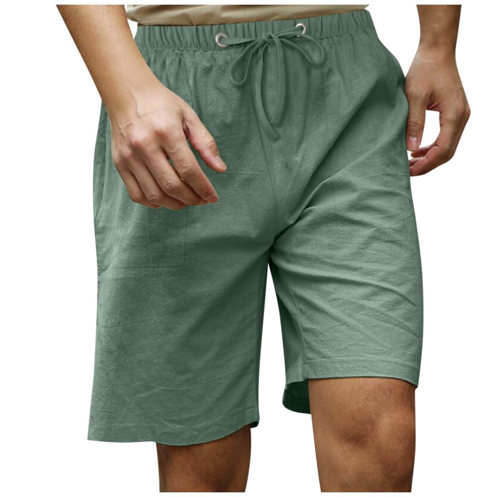 Entyinea Men's Athletic Gym Shorts PullOn Knit Shorts with Pockets Gym