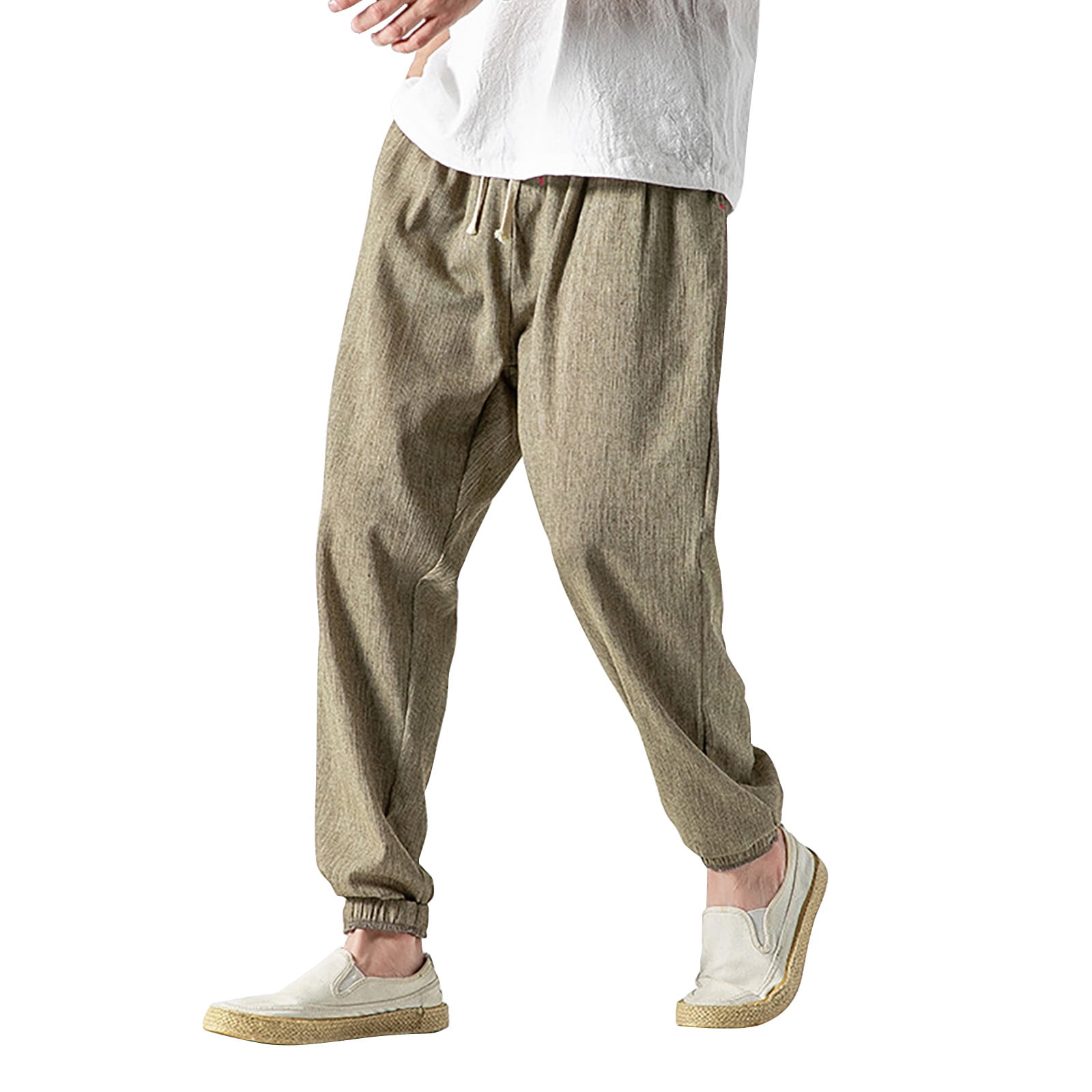 Entyinea Men's Baggy Cargo Pants Slim Fit Training Running Workout ...