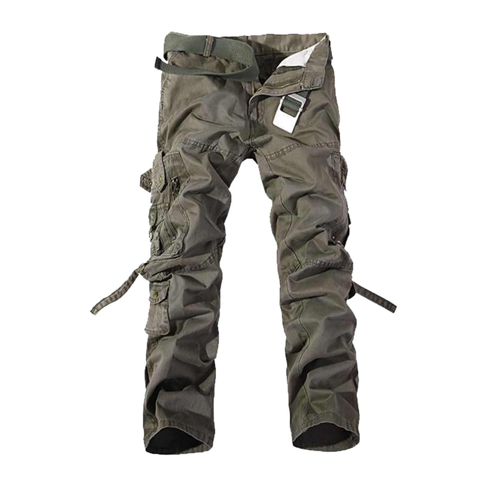 Entyinea Mens Cargo Pants Stretch Taper Leg Regular Fit Cargo Pant
