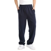 Entyinea Men's Casual Pants Open Bottom Quick Dry Lightweight Track Pants with Pockets Navy M