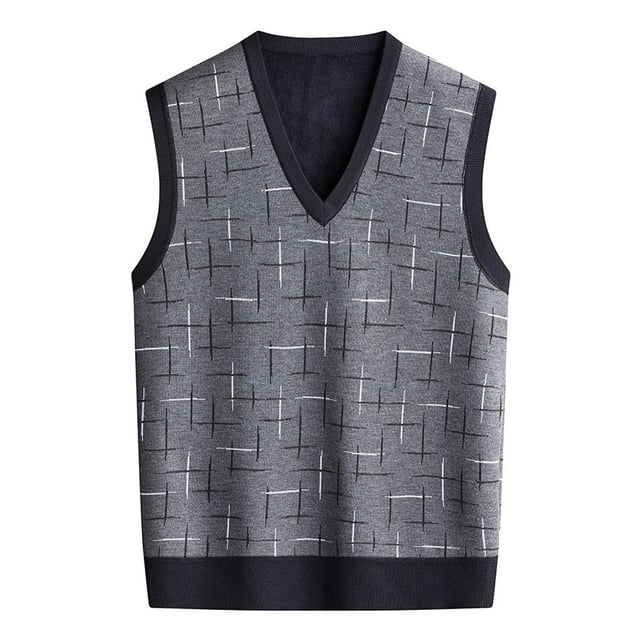 Entyinea Men's Casual Vest Sweater Slim Fit Sleeveless Knit Pullover