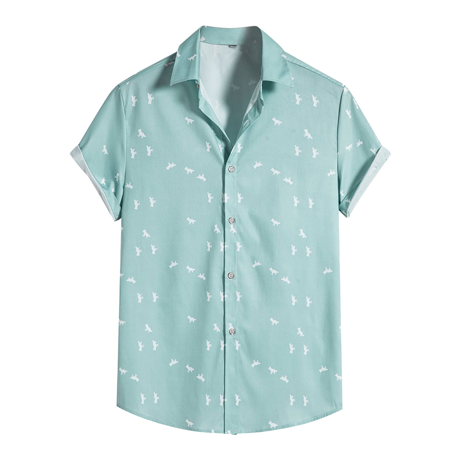 Entyinea Men's Cotton Linen Shirt Plaid Formal Top Big and Tall Button Down Shirt,Green XXL