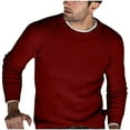 thumbnail image 1 of Entyinea Men's Crewneck Sweater Soft Casual Sweaters for Men Classic Pullover Sweaters with Ribbing Edge,Red 3XL, 1 of 5