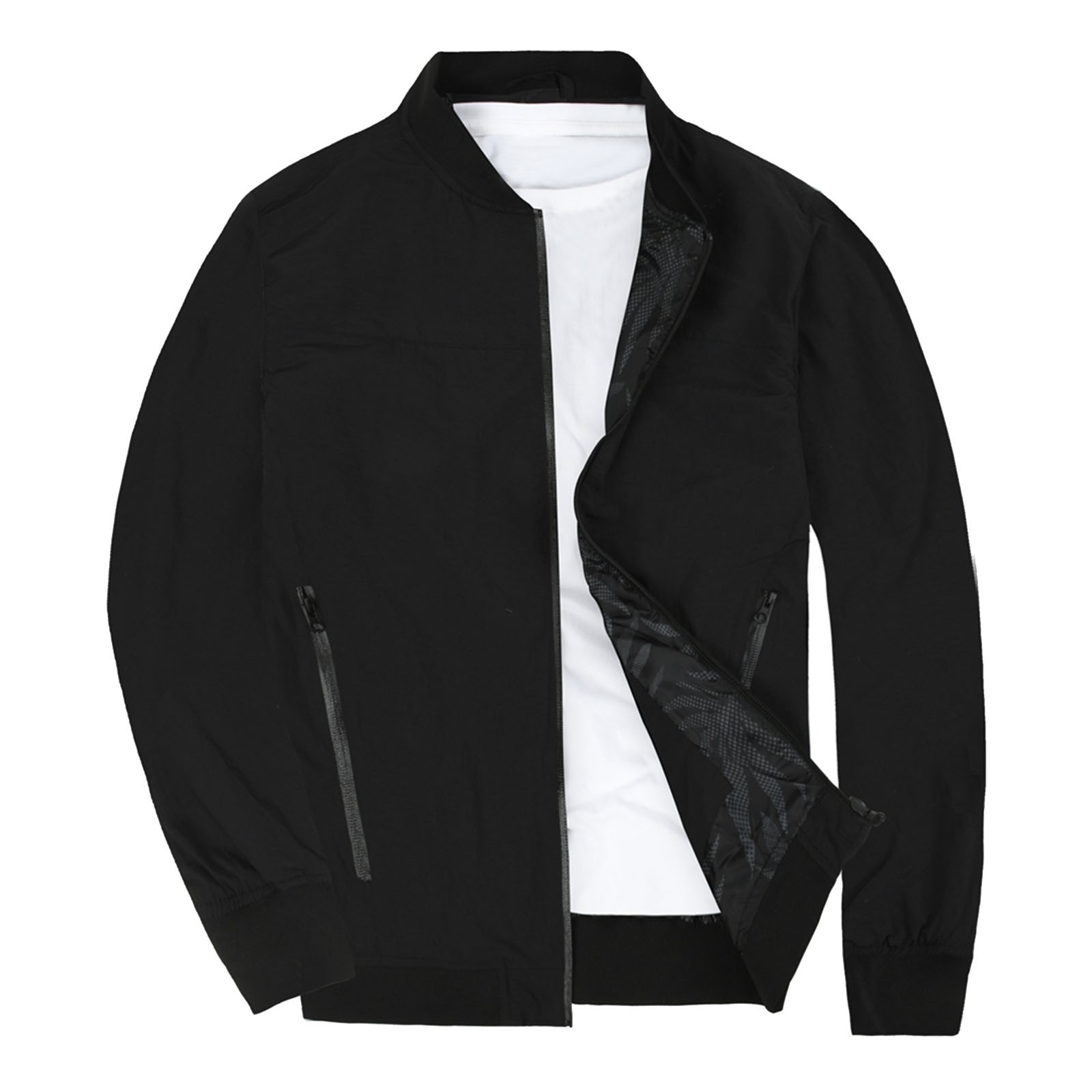 Entyinea Men's Fashion Bomber Jacket Comfy Zip up Varsity Baseball