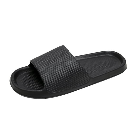 Entyinea Men's Flip-Flop Non-Slip Beach Open Toe Beach Sandals Shower Shoes,Black 11
