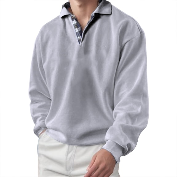 Entyinea Men's Golf Polo Shirt Hiking Quick Dry Long Sleeve T-Shirts Pique Collared Polo XXL GY1