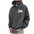 thumbnail image 1 of Entyinea Men's Hoodies Trendy Solid Basic Loose Hoodie Sweatshirt Long Sleeve Pullovers Top Grey M, 1 of 5