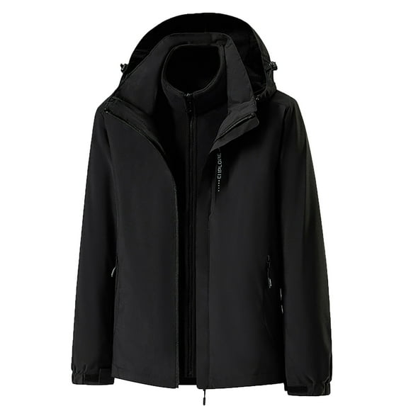 Entyinea Men’s Motorcycle Jackets Graphic Print Varsity Jacket Color Block Zipper Closure Baseball Coats Black L