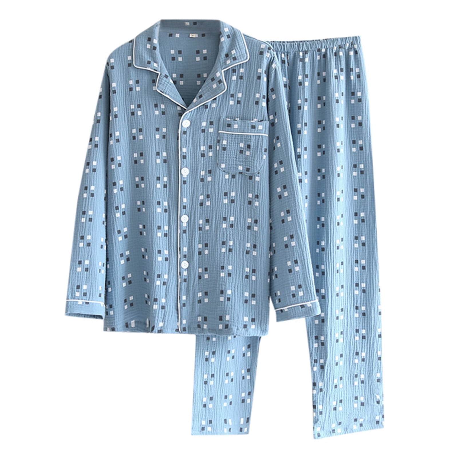 Entyinea Men's Pajama Set Pajamas for Men 2 Piece Pajamas Set with ...