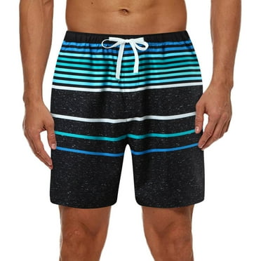 Entyinea Men's Quick Dry Swim Trunks Mesh Lining Beach Board Shorts with Pockets,Sky Blue L