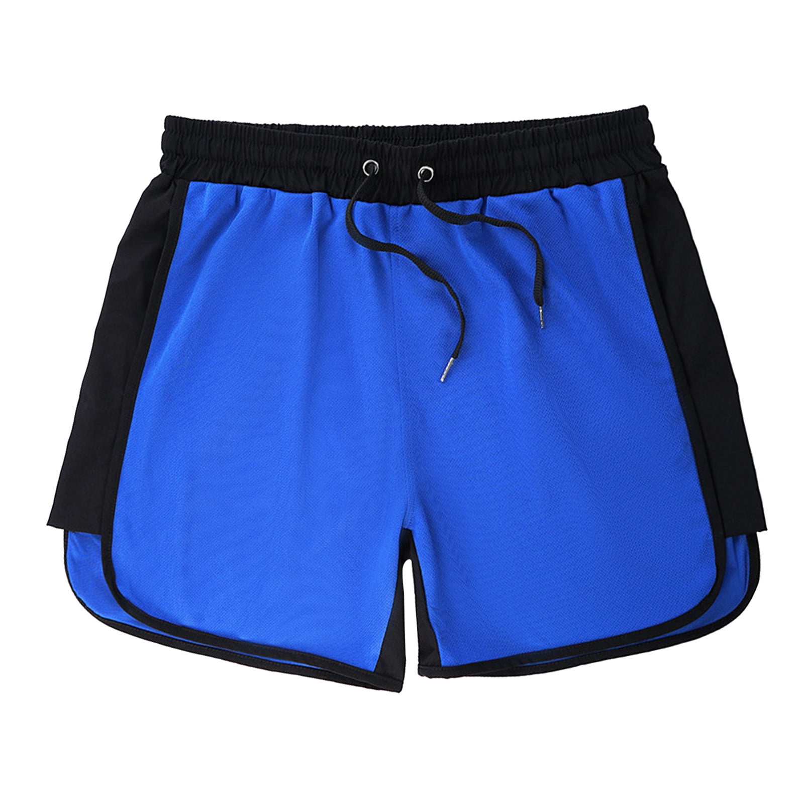 Entyinea Men's Running Compression Shorts Classic Fit Stretch Solid Shorts,Blue M