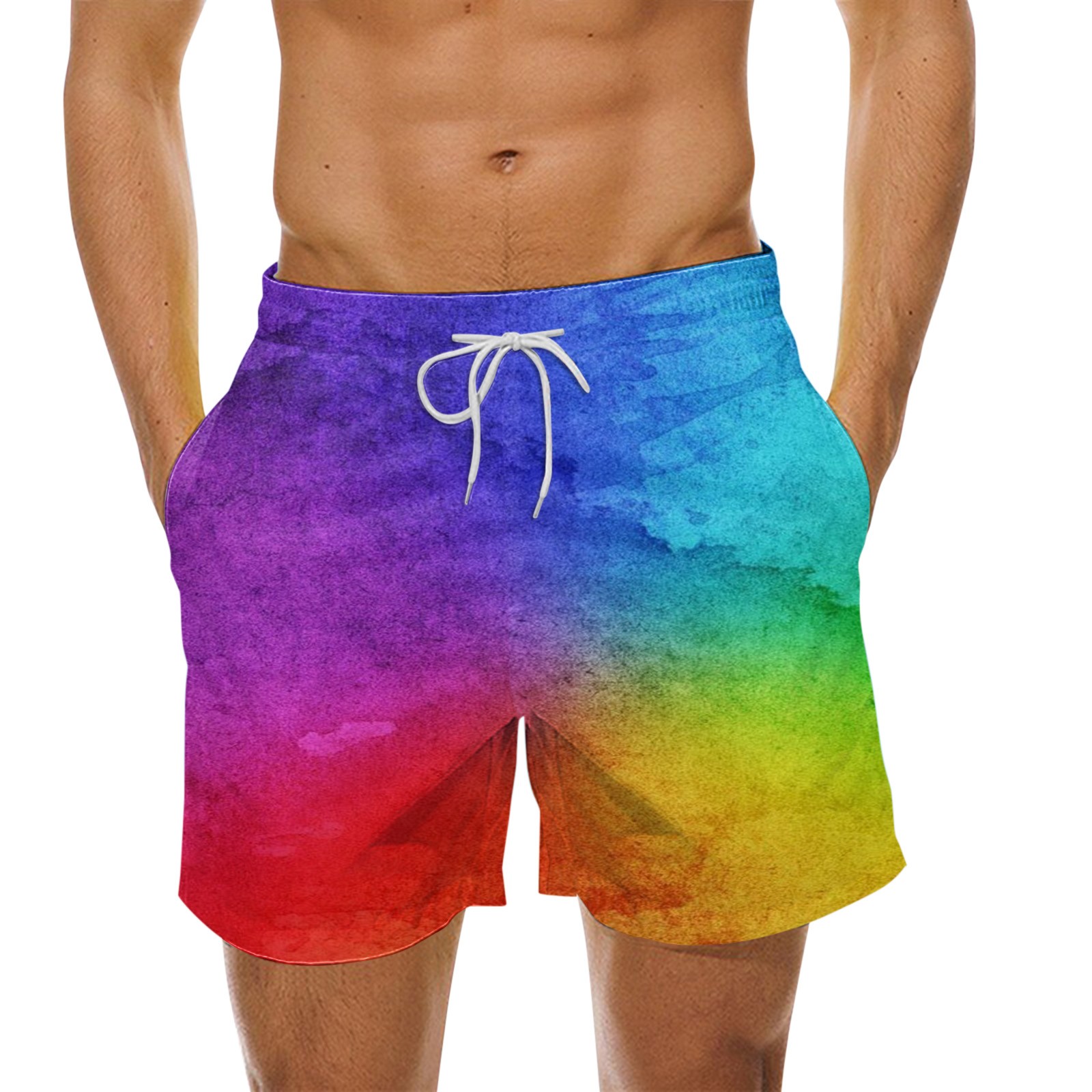 Entyinea Men’s Swim Boardshorts with Stretch 5 Inch Inseam Swim Shorts