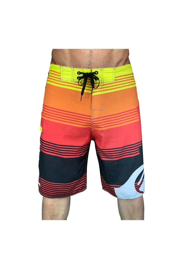 Men's Swim Trunks - 1 Pack UPF 50+ Quick Dry Flex Bathing Suit, 9" Inseam (Orange,M)