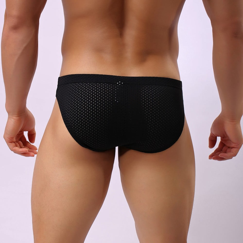 Entyinea Mens Briefs Cotton Stretch Bikini Underwear for men,Black XL